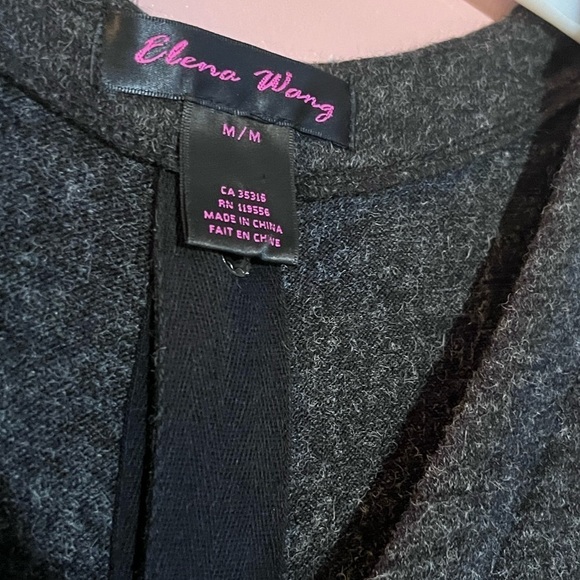 Elena Wang cardigan sweater long line Lagen look duster triangle hemline artsy M - Picture 7 of 14